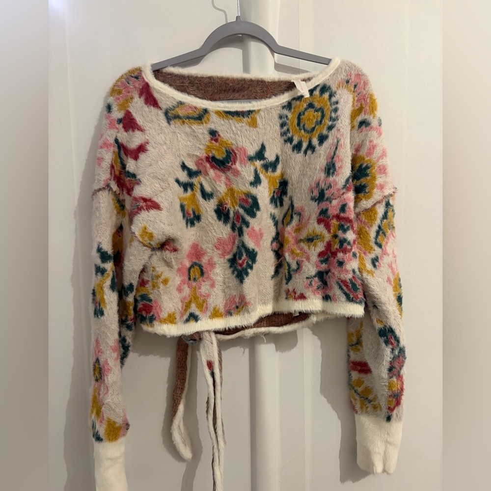 Anthropologie Floral Patterned Women's Sweater with open back